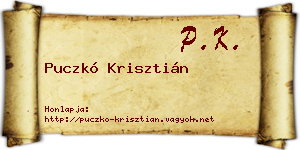 Puczkó Krisztián névjegykártya